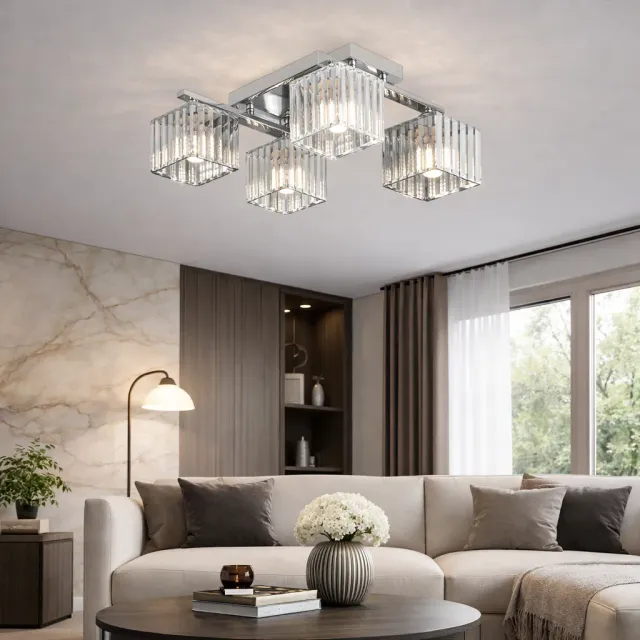 Lustra cu abajur Alessandro Design Georgian LC115/4 crom