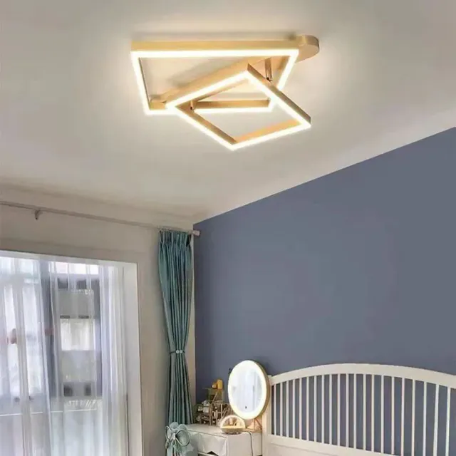 Alessandro Design Papini 112W 2 pătrate lustră LED aurie dimabilă