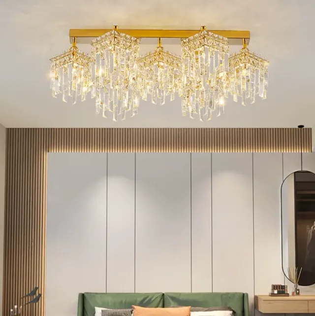 Alessandro Design Imperia candelabru cristal auriu 7xE14