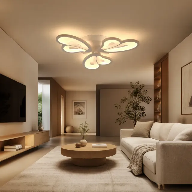 Alessandro Design Blossom lustra LED 40W alba cu telecomanda