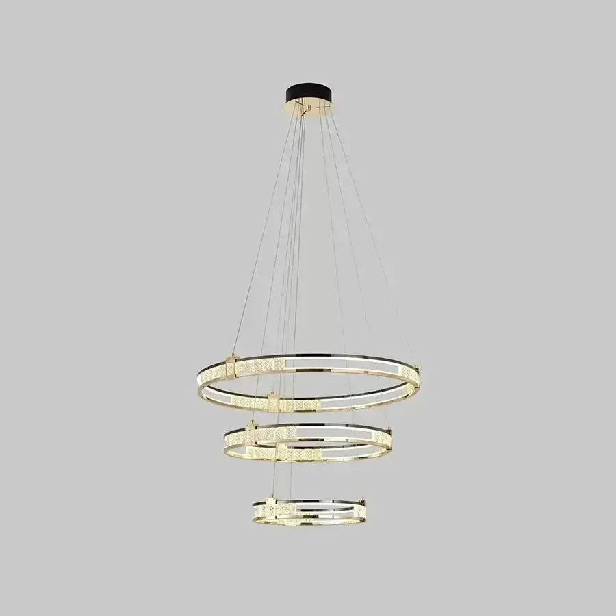 Alessandro Design Roger 150W lustra LED aurie 3 cercuri