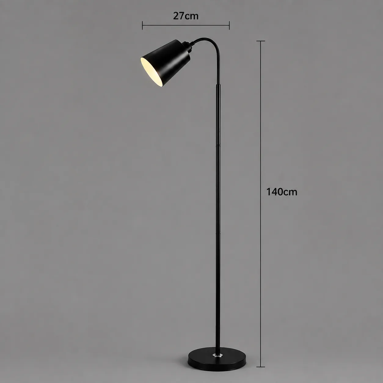Alessandro Design Arkalyk lampadar E27 metal negru 140cm