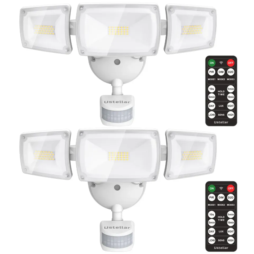 Ustellar 55W Proiector LED securitate alb 2 buc 5000K