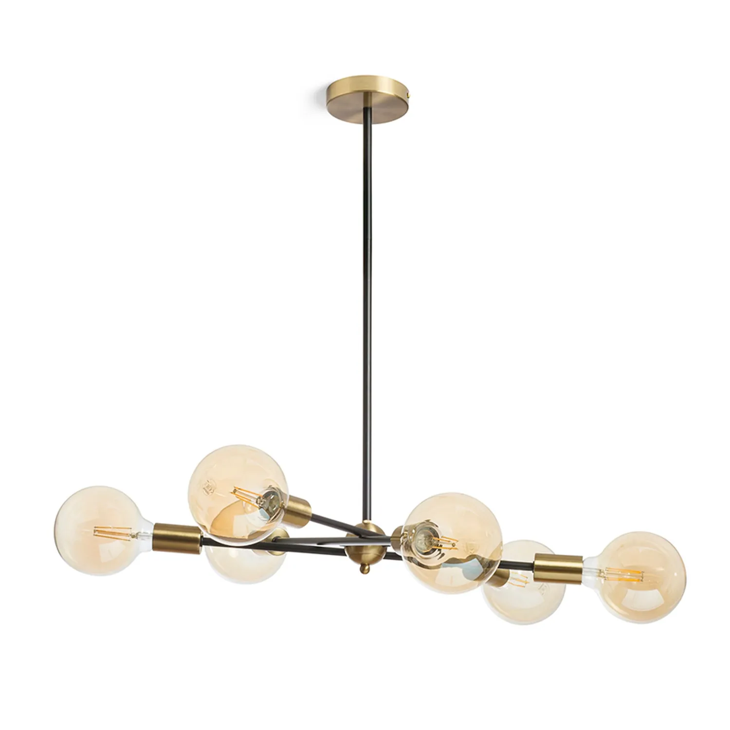 Rendl Light Studio Artemia 6 pendul negru alamă E27 reglabil