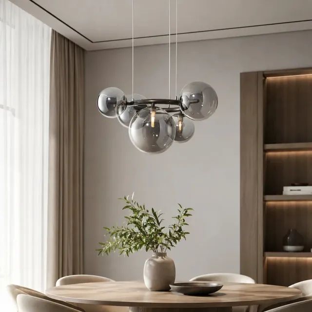 Alessandro Design Venere Zodiaco pendul 5xG9 negru reglabil
