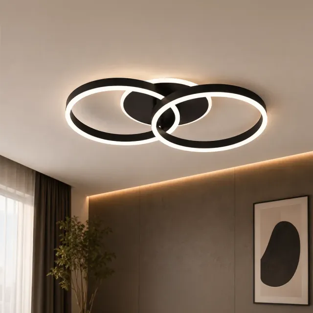 Alessandro Design Riga Lilith 34W lustra LED neagra 2 cercuri