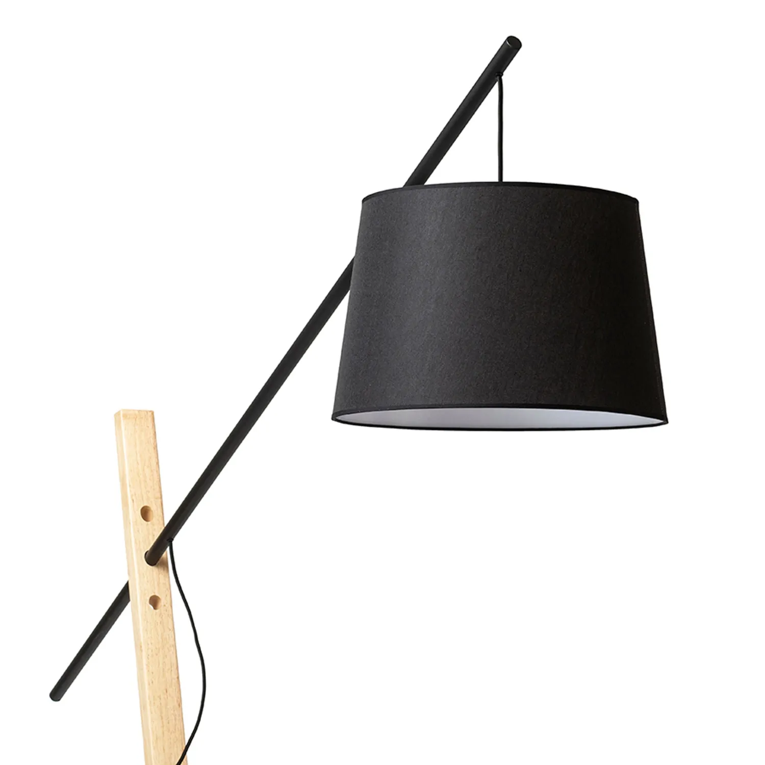 Rendl Dante lampadar negru-lemn textil