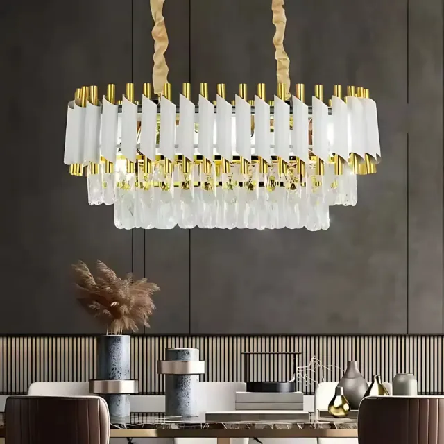 Alessandro Design VERSAILLES Regalis Candelabru Cristal 10xE14 80cm Alb