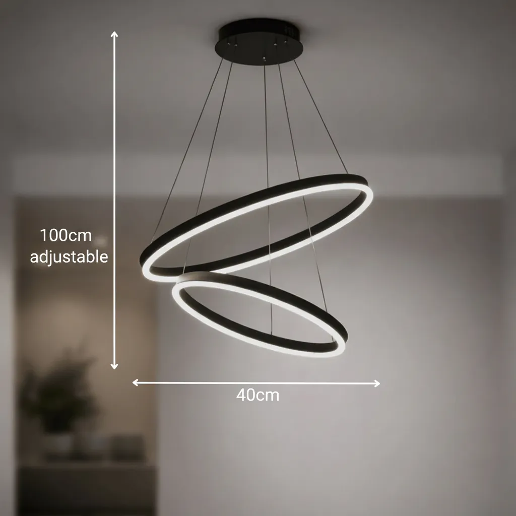 Alessandro Design Casiana lustră LED neagră 40W dimabilă