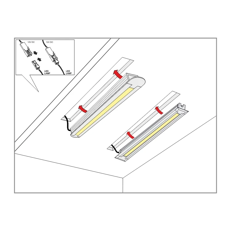Furnika Lambda profil LED incastrat aluminiu