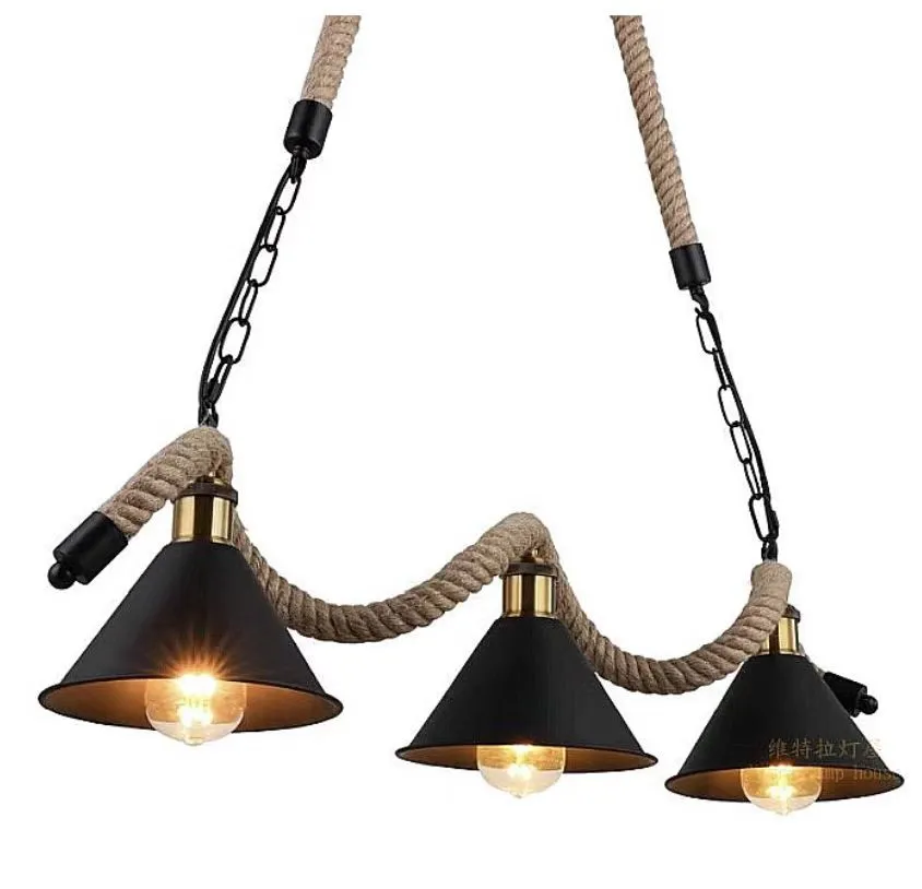 Alessandro Design Rope lustra vintage 3xE27 maro sfoara