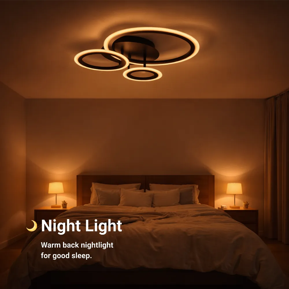 Alessandro Design Betty lustra LED neagra 40W 3 cercuri
