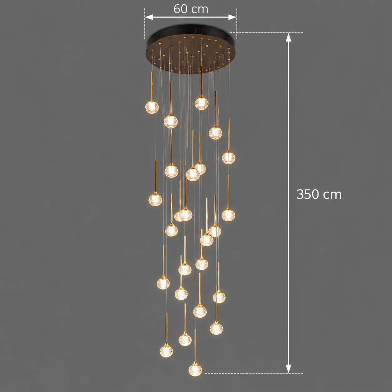 Alessandro Design Gondar lustra LED 100W aurie 60cm