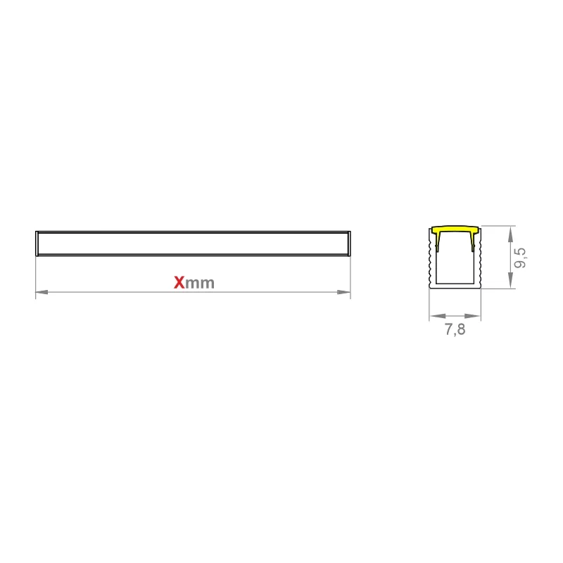 Furnika Alfa 9x7 profil LED aluminiu