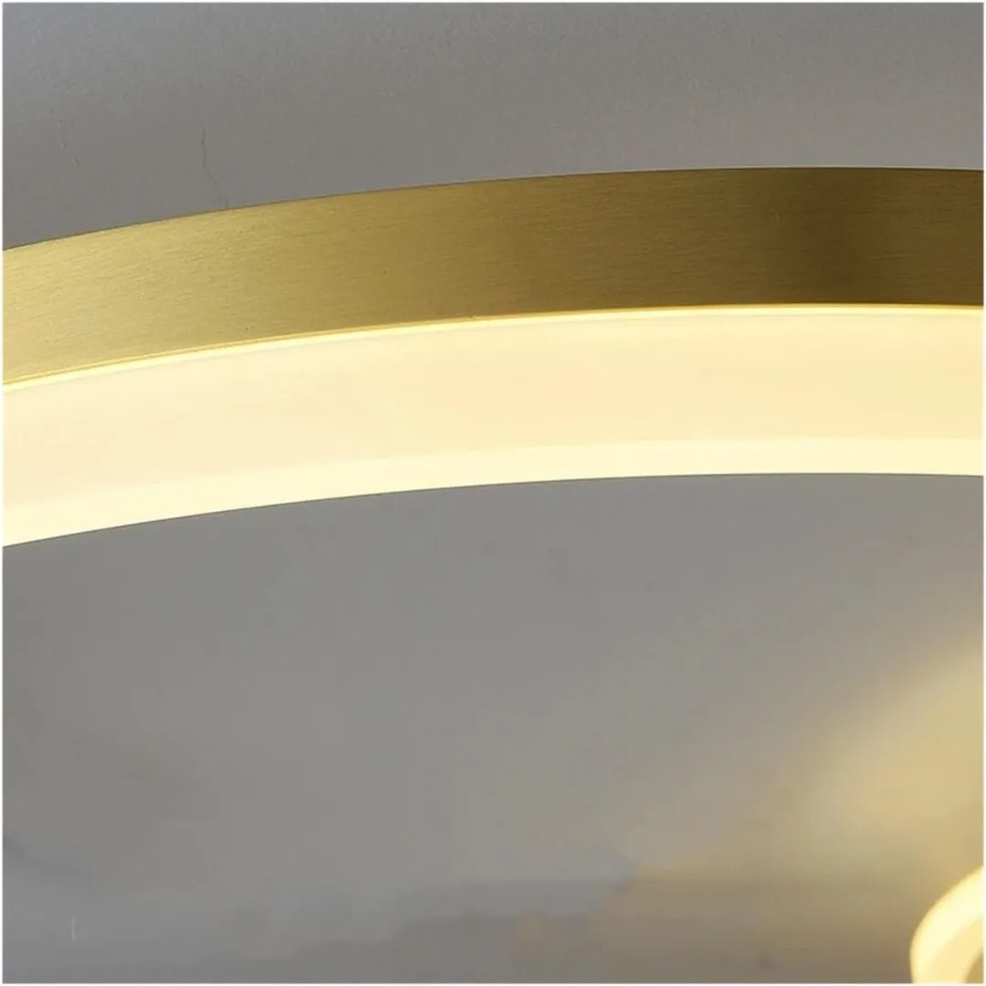 Rinova lustra LED 4 cercuri 112W aurie dimabila telecomanda