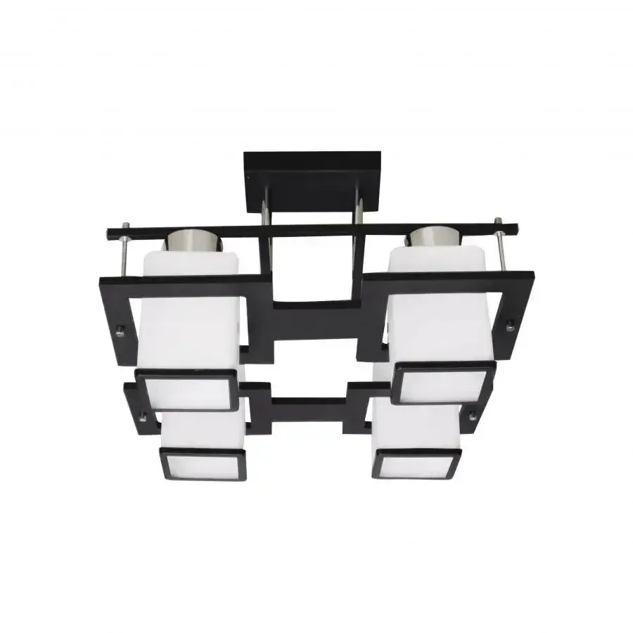 Alessandro Design Aramis lustra cu abajur 4xE27 alb negru