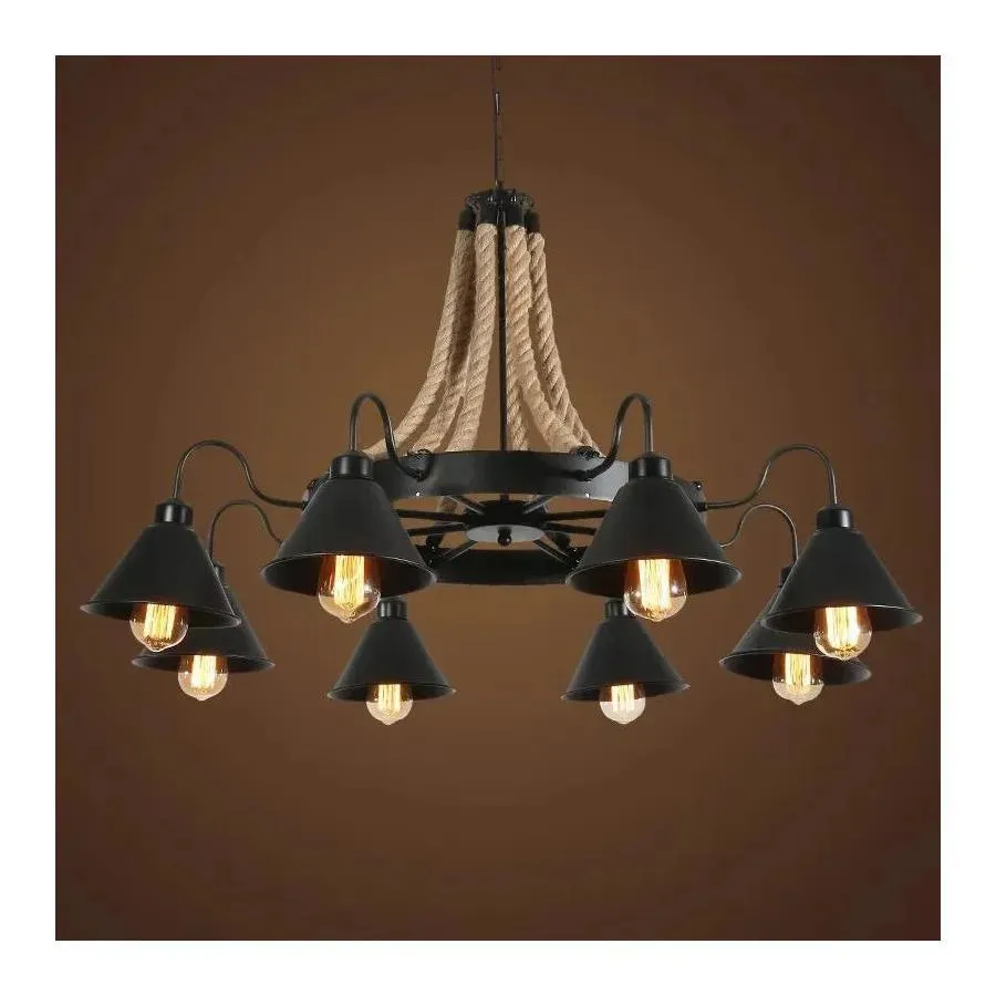 Alessandro Design Indiana lustră vintage 8xE27 maro funie
