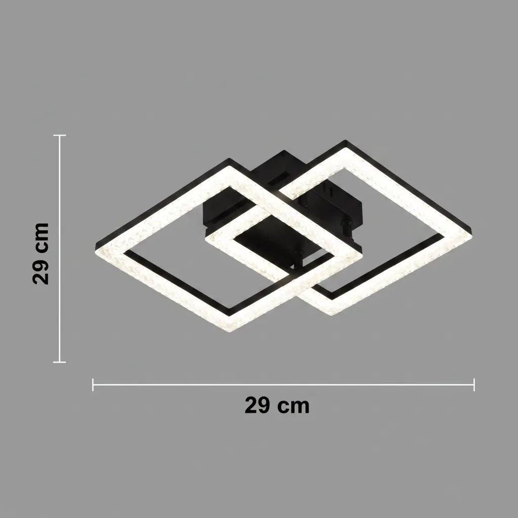 Alessandro Design Geo lustra LED 29W neagra telecomanda