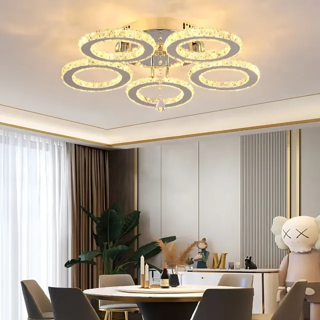 Alessandro Design Alanubis 80W lustra LED crom 5 cercuri dimabila