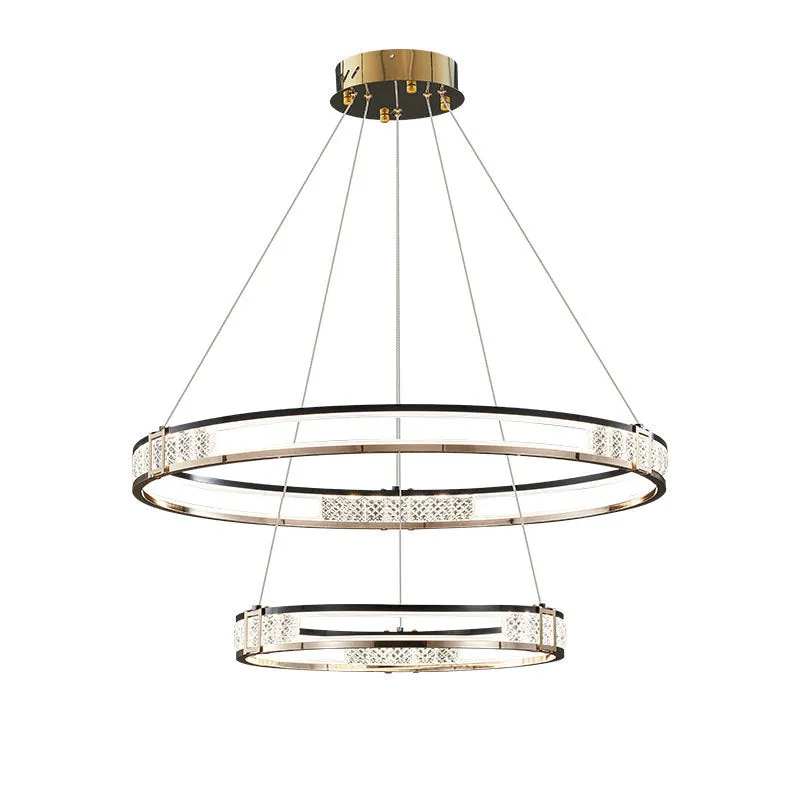 Alessandro Design Roger 100W lustra LED 2 cercuri aurie dimabila