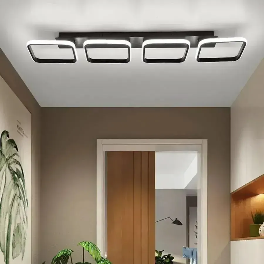 Alessandro Design VERTEX 45W lustra LED neagra 4 patrate 3 culori
