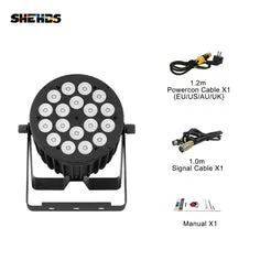 Shehds Par 18x18W LED RGBWA+UV 6in1 aluminiu scena