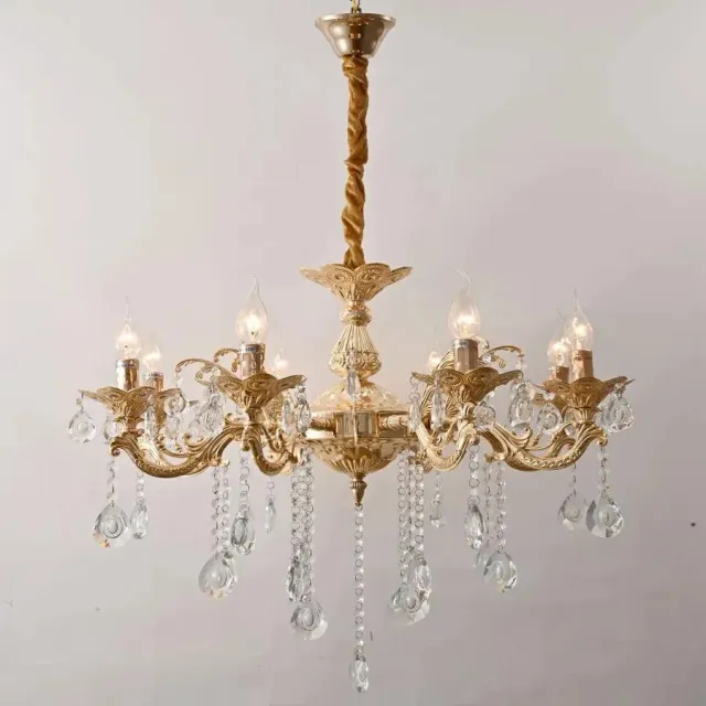 Alessandro Design Majed 8xE14 candelabru auriu cristale