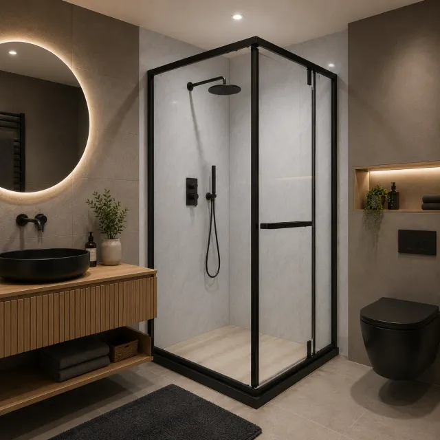 Alessandro Design paravan dus walk-in 90x90x195 cm satinat