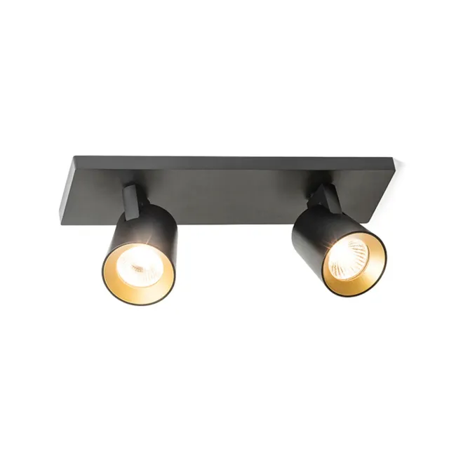 Rendl Kenny II spot GU10 negru-auriu cu inel interior