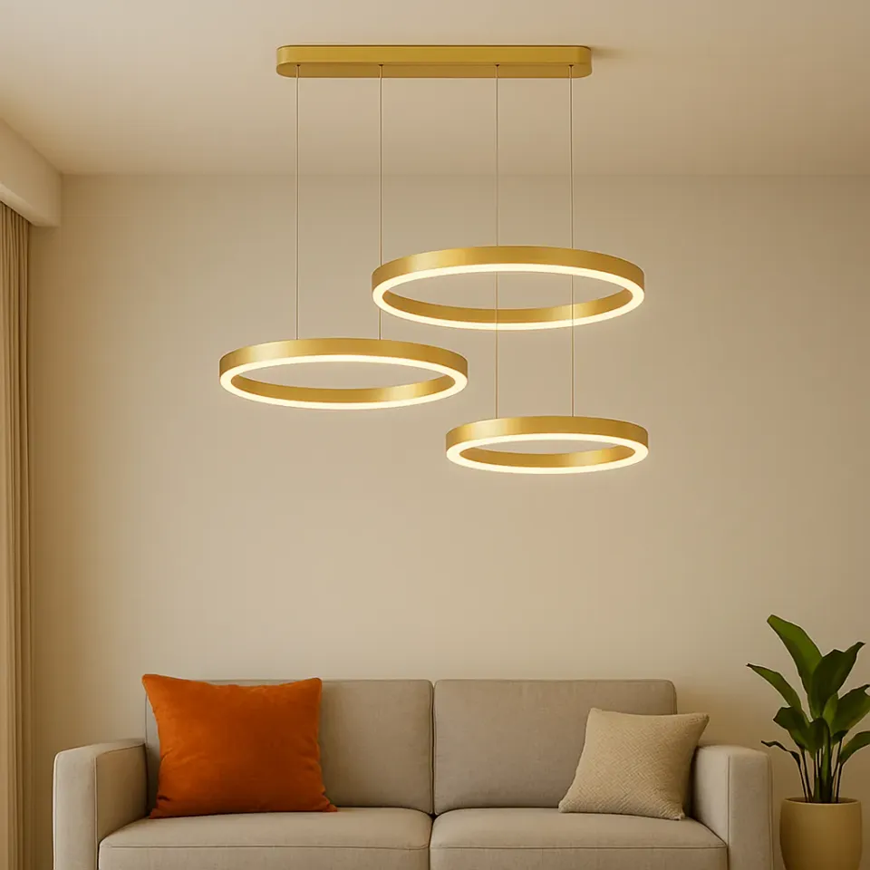Alessandro Design Peru 150W lustra LED aurie 3 cercuri
