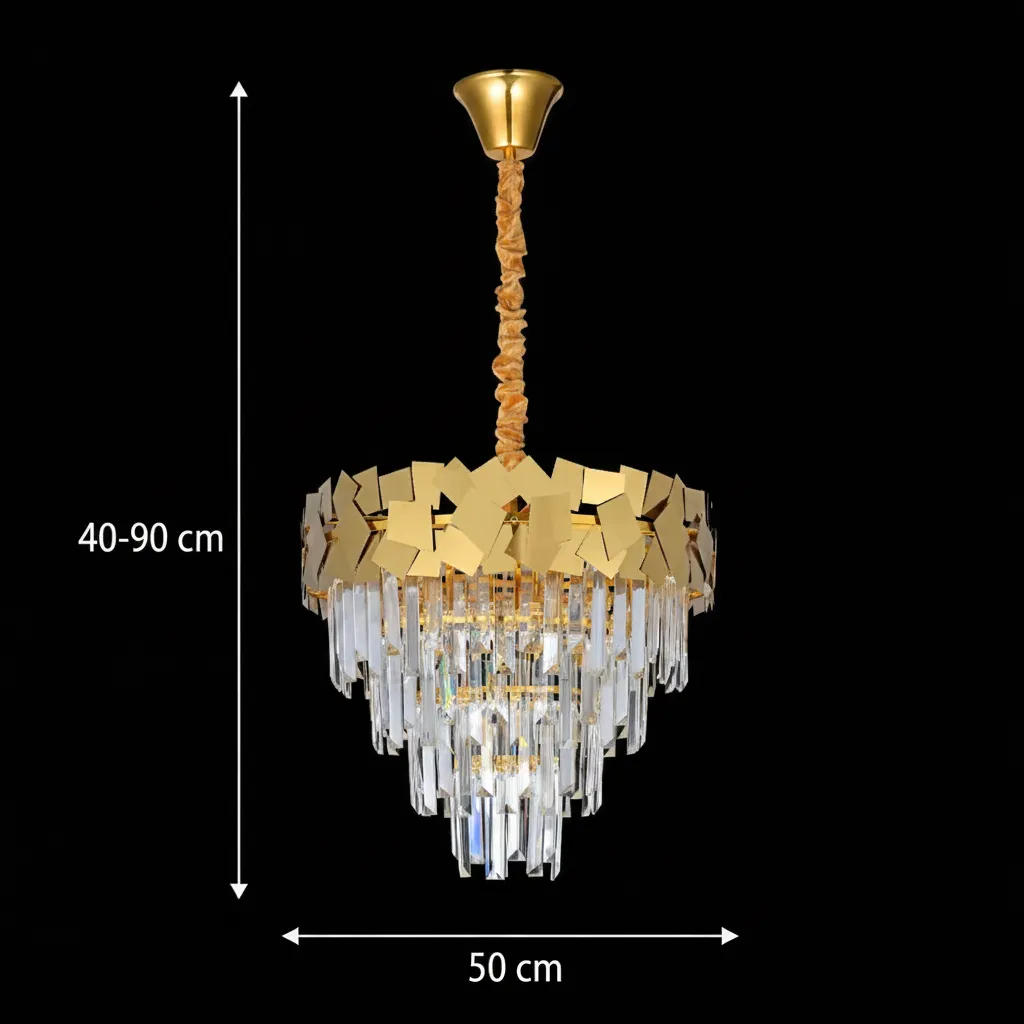 Alessandro Design Yakutsk Baby candelabru cristal auriu 10xE14 Ø50cm