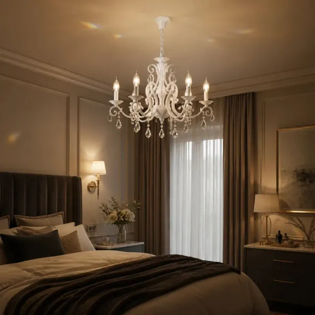 Alessandro Design Delli Santi Candelabru Cristal 6xE14 Alb