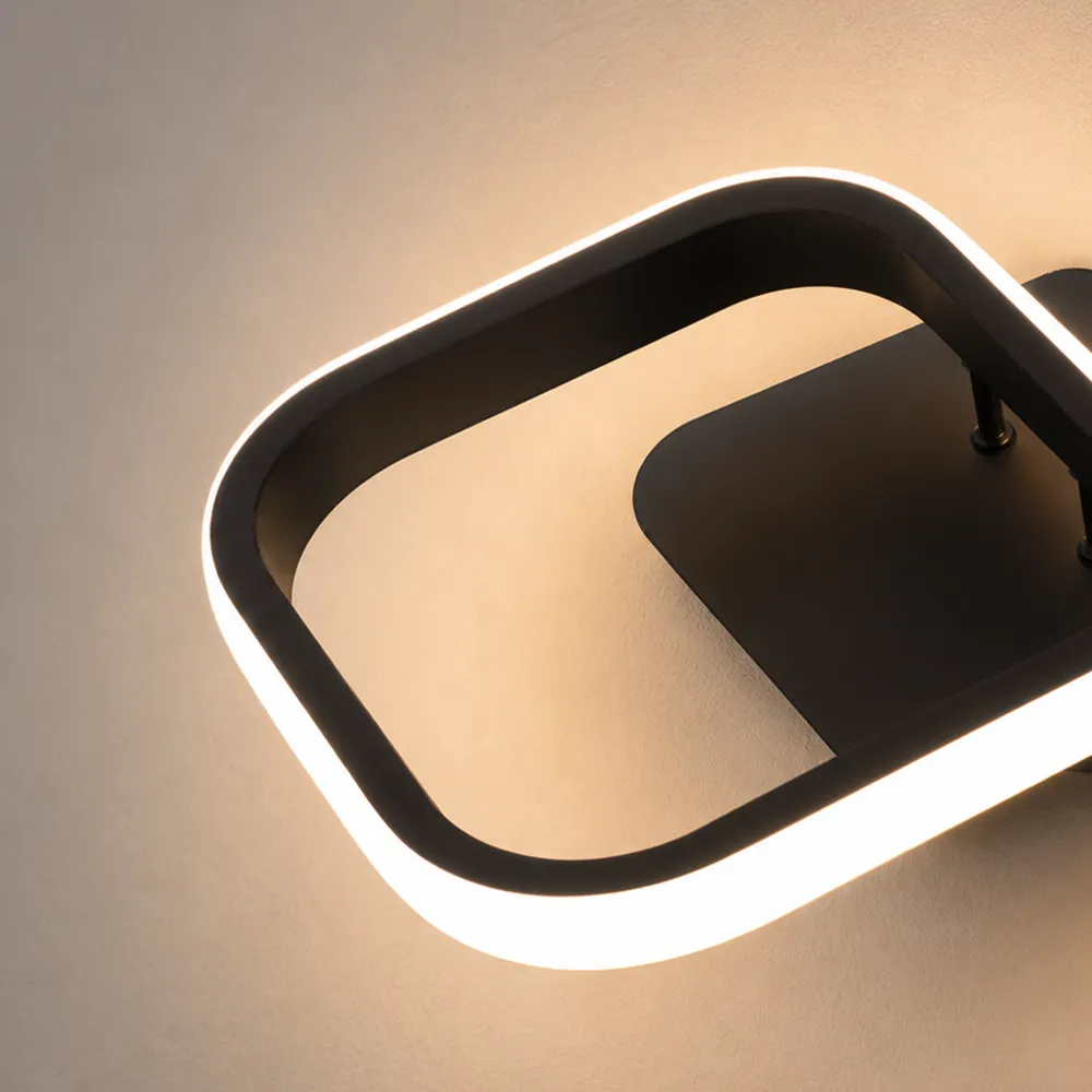 Alessandro Design Vertex lustra LED 21W neagra 2 patrate