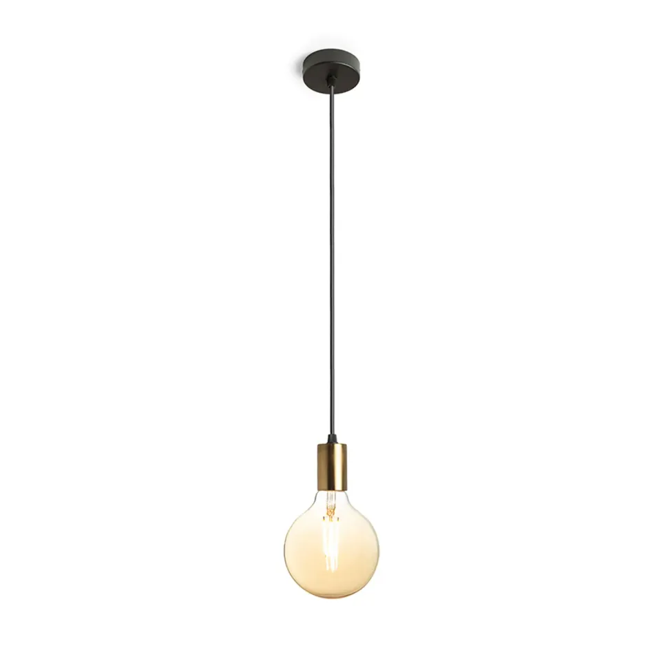 Rendl Araq pendul alama periata negru E27