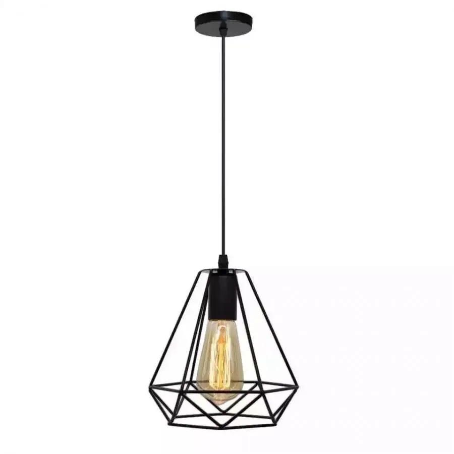 Alessandro Design Struktur pendul metal negru E27 diamant