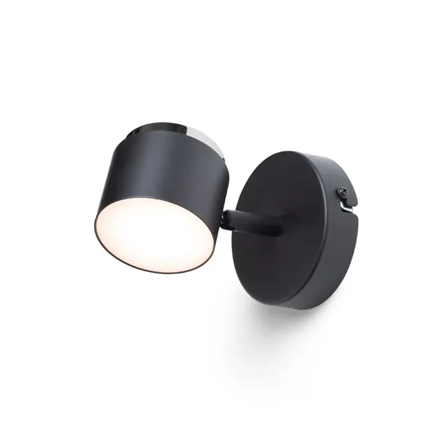 Rendl Nova I aplica LED perete negru crom 10W