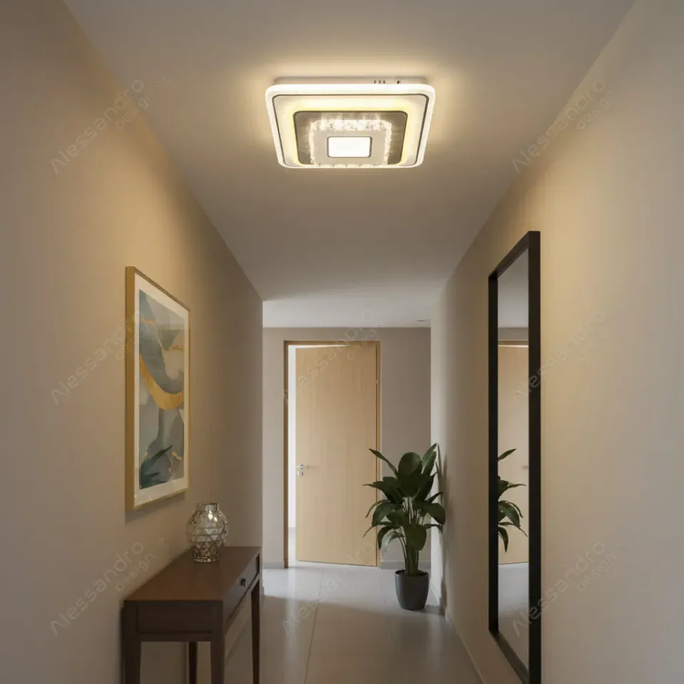 Alessandro Design MITA lustra LED 39W patrata 20x20cm alba