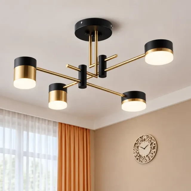 Alessandro Design Palius lustra LED neagra 4 brate 17W