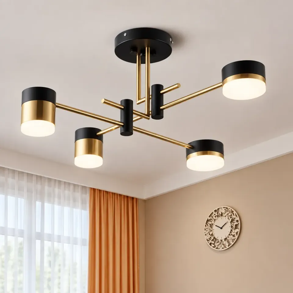 Alessandro Design Palius lustra LED neagra 4 brate 17W