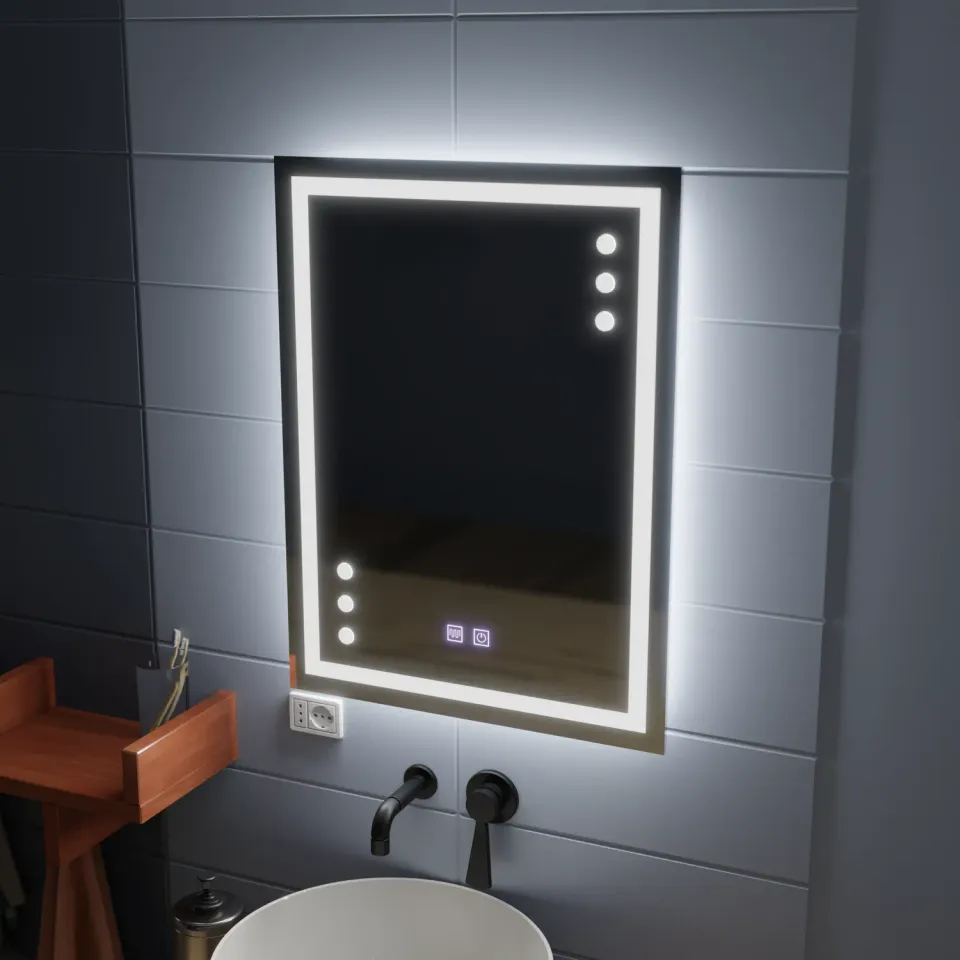 Alessandro Design Infima oglindă LED 60x80cm alb neutru