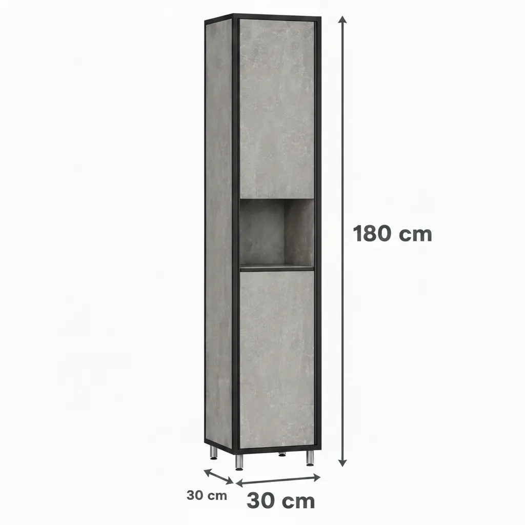 Alessandro Design Qurghonteppa coloana baie gri 30x30x180 cm