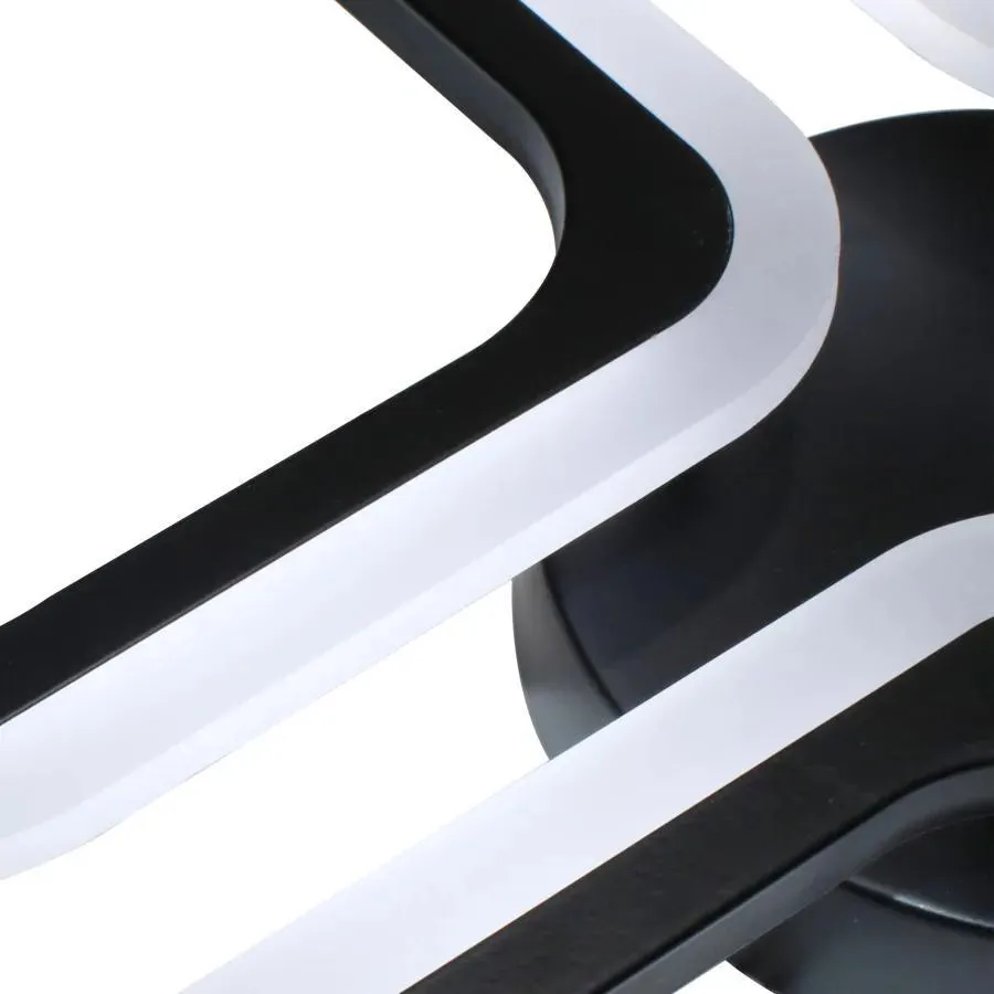 Alessandro Design Pulsaris 40W lustră LED neagră 3 pătrate