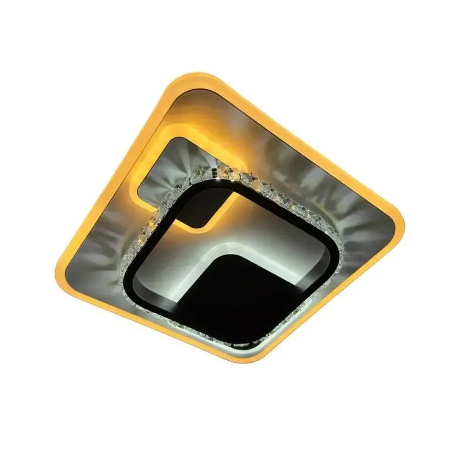 Alessandro Design Ariella lustra LED patrata neagra 39W cristal