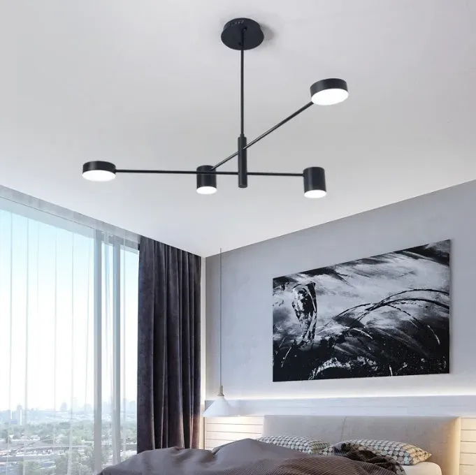 Alessandro Design Galios lustra LED neagra 48W 4 elemente