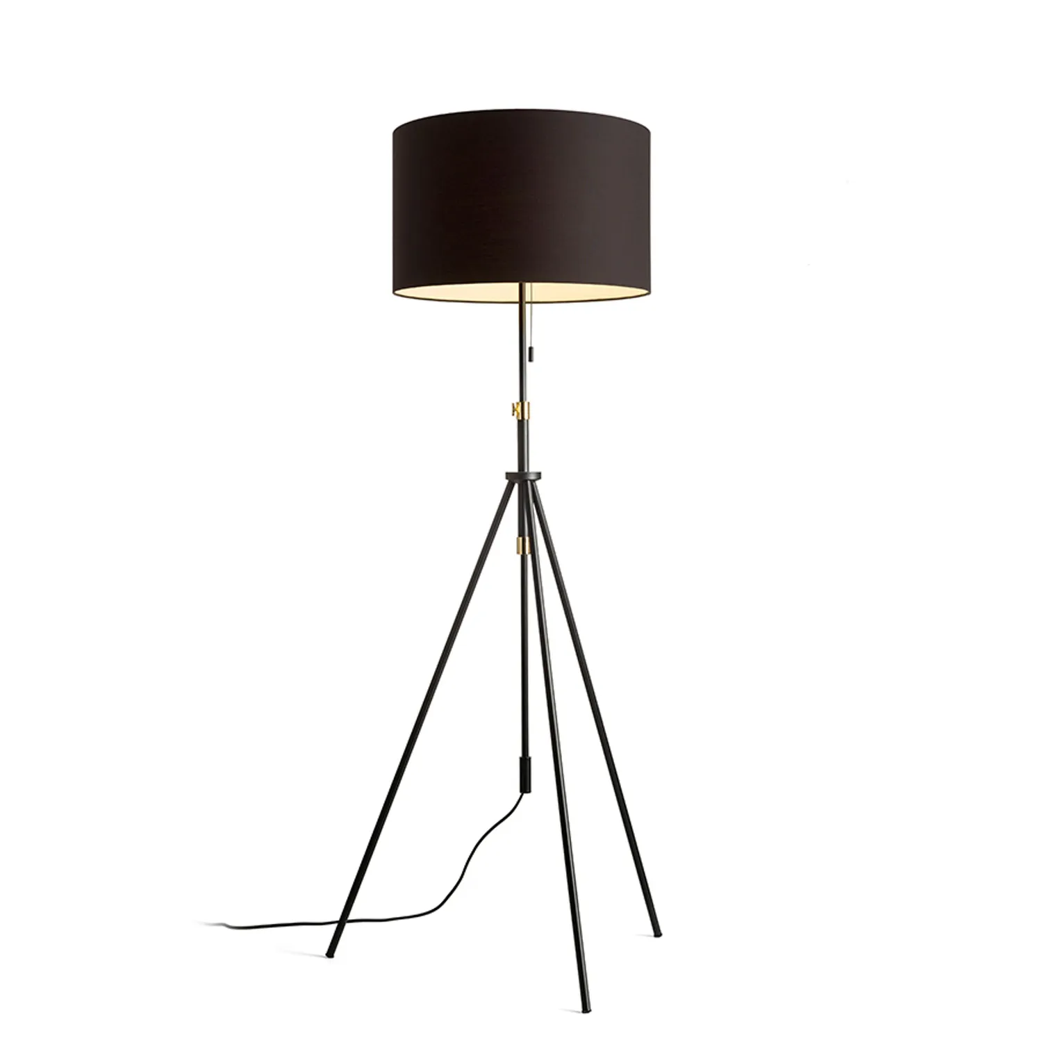 Rendl Light Studio Luton baza lampadar negru alama E27
