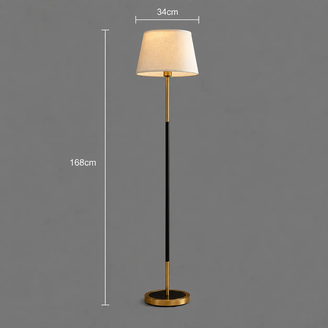 Alessandro Design Semey lampadar alb-auriu textil
