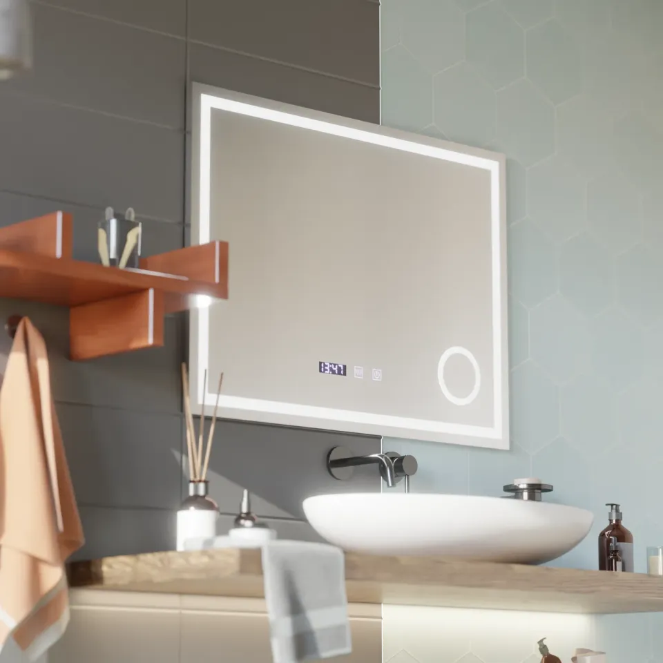 Alessandro Design Nivera oglinda LED baie 80x60 cm dezaburire