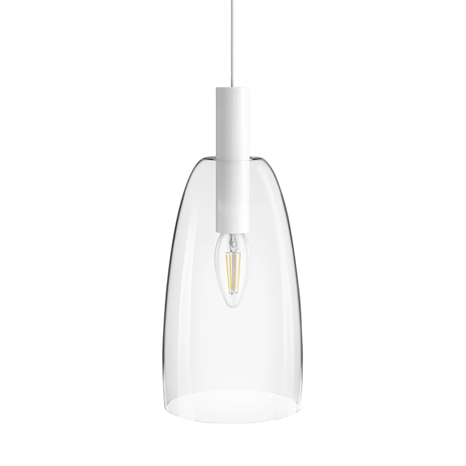 Rendl Bellini E14 pendul alb sticlă