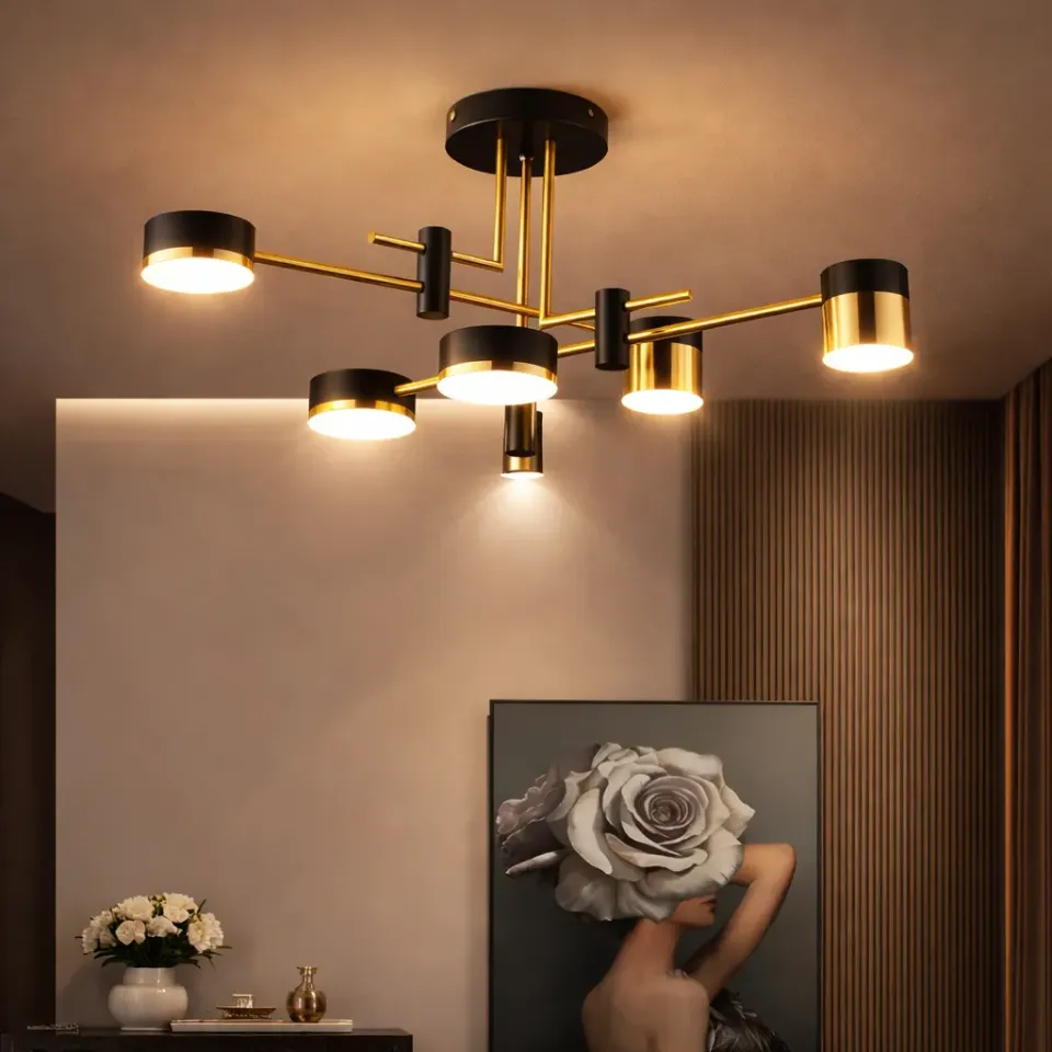 Alessandro Design Ionitus 72W lustra LED negru-auriu 3 culori
