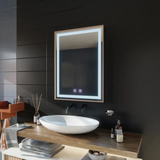 Alessandro Design Kariri Oglinda LED Baie 60x80 Rose Gold Antiaburire